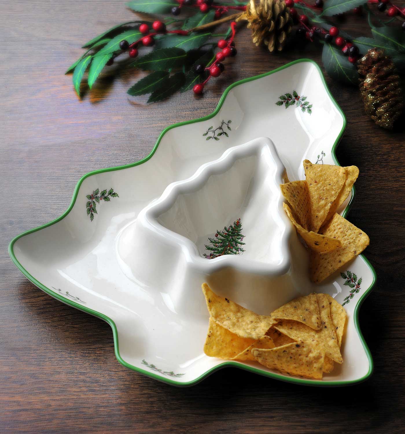 Christmas Tree Chip & Dip Bowl image number null